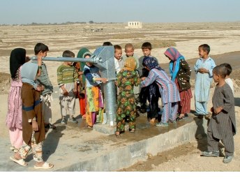 Afghan Children Enjoying a New Well
